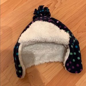Old Navy blue polka dot winter hat